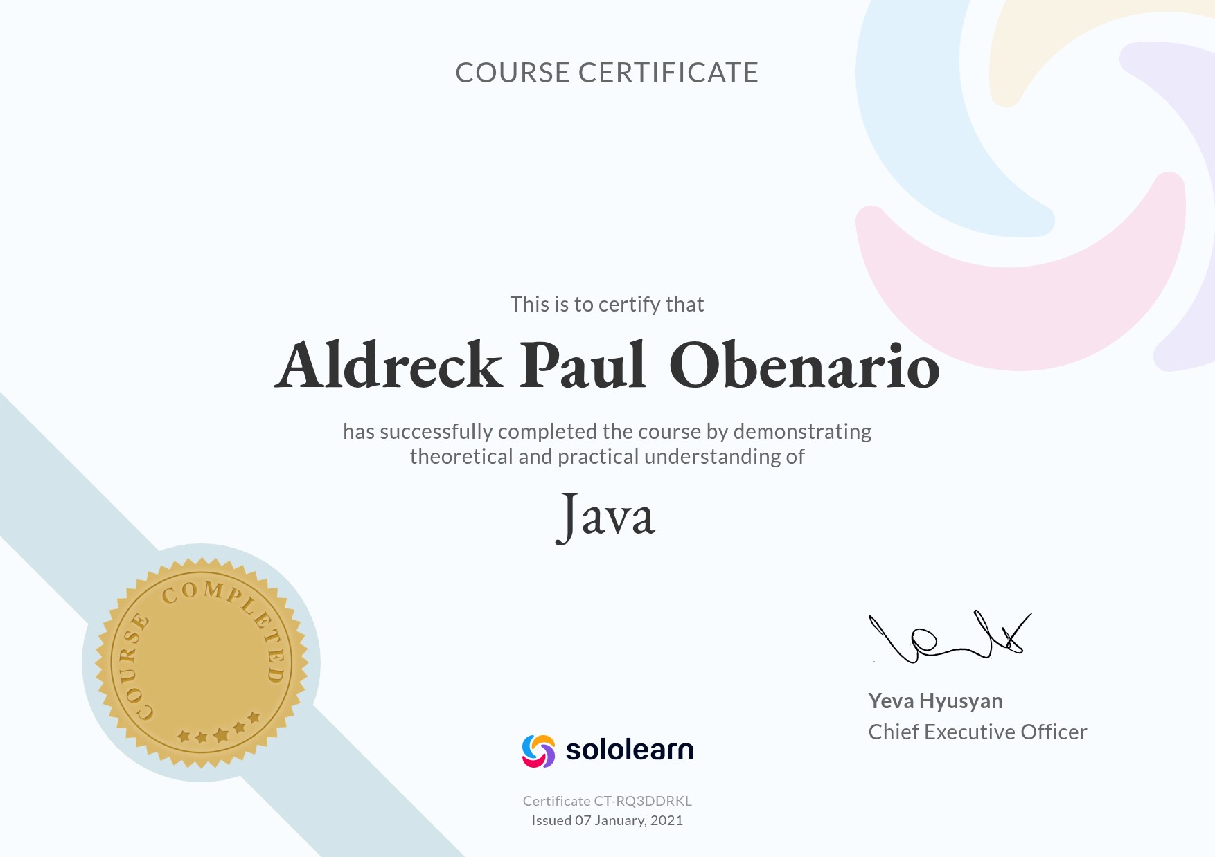 Certificate 1